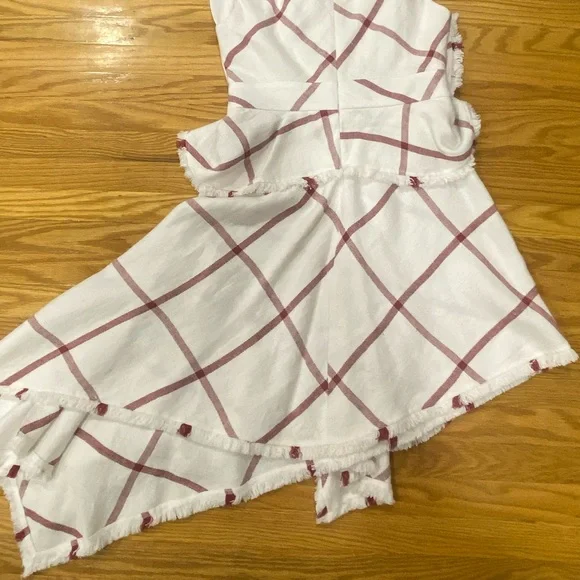 Anthropologie Acler Plaid Linen Dress, size Small, Cream and Red - Picture 6 of 6